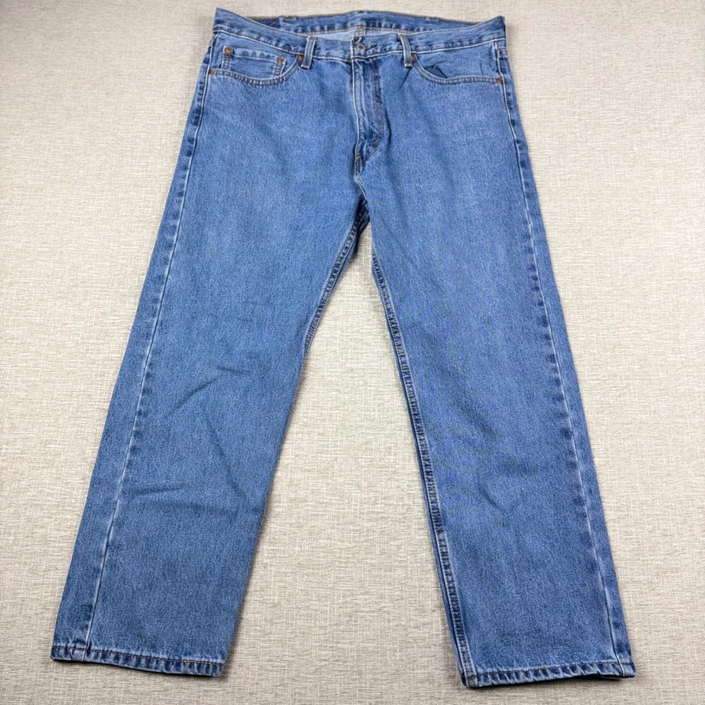 Levis 505 Mens 38x29 Light Distress Jeans Thigh Fade ** Vintage Style ** Denim